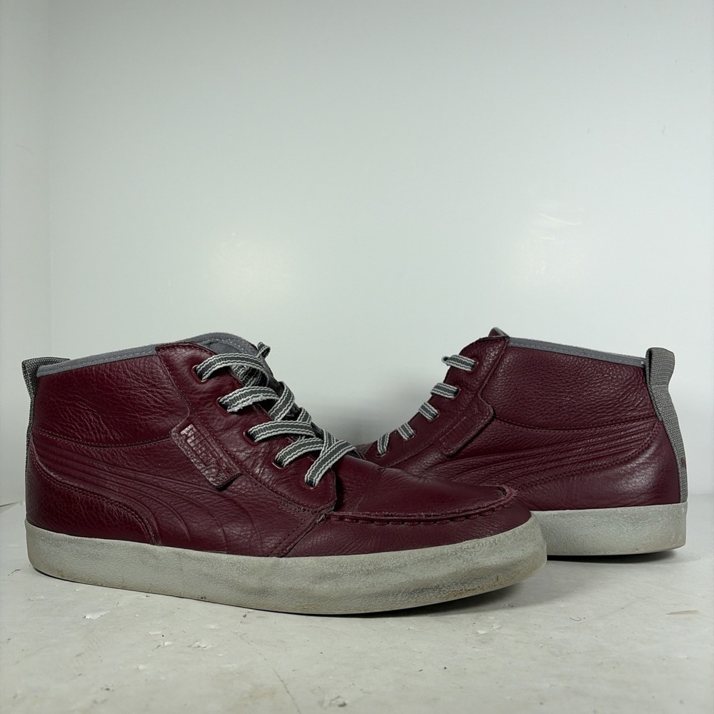 Size 12 Puma Hawthorne XE Burgundy &‎ Gray Sneakers 352132 06